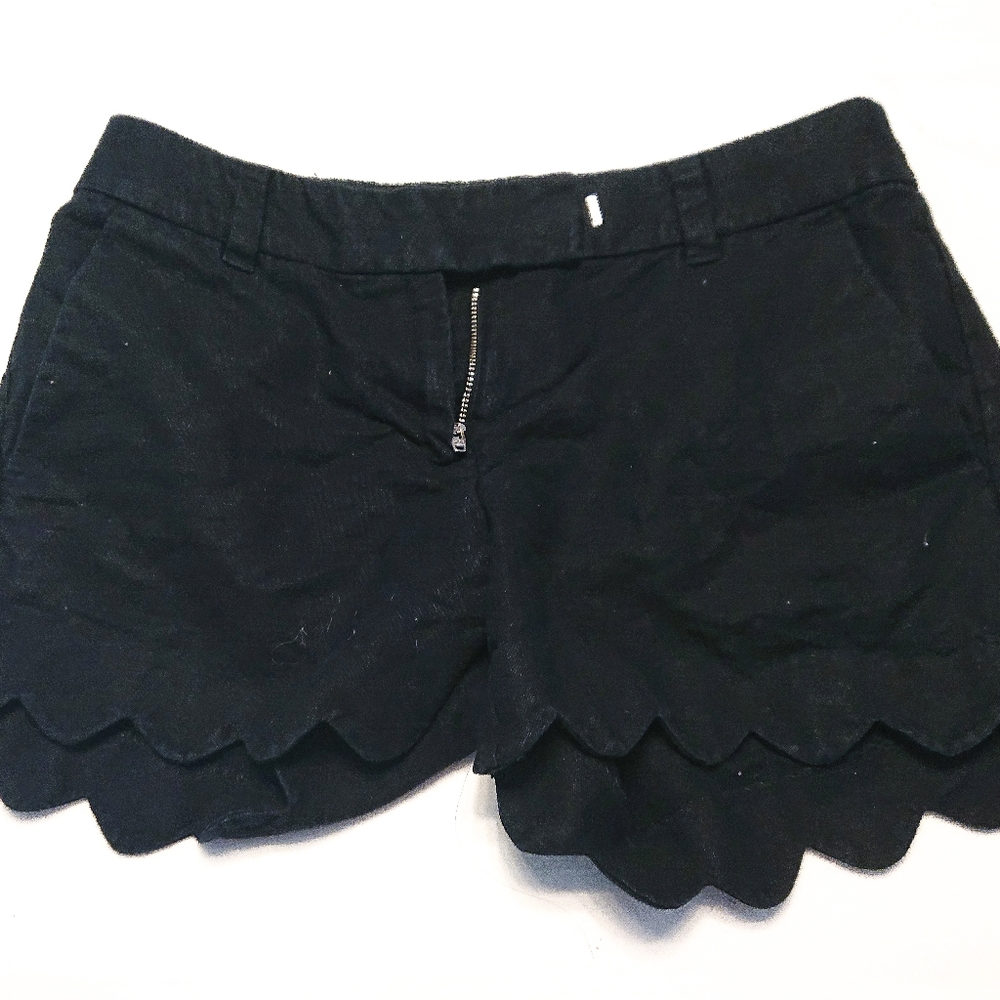J. Crew Black Scalloped Shorts